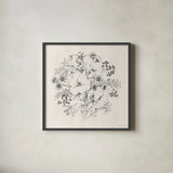 Flora Toile IX by Beth Grove. Shown in a sleek black glass frame for a contemporary gallery look. Available as an archival giclee rolled canvas, fine art paper, or poster print. SKU 92957a.