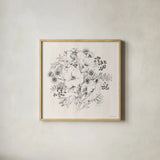 Flora Toile IX by Beth Grove. Shown in a natural wood glass frame for a timeless modern aesthetic. Available as an archival giclee rolled canvas, fine art paper, or poster print. SKU 92957a.