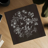 Flora Toile IX Dark by Beth Grove. Shown as a detailed flat fine art print, highlighting archival giclee quality. Available as an archival giclee rolled canvas, fine art paper, or poster print. SKU 92958a.