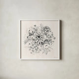 Flora Toile VIII by Beth Grove. Shown in a crisp white glass frame for a clean and minimalist style. Available as an archival giclee rolled canvas, fine art paper, or poster print. SKU 92955a.