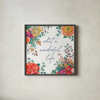 Floral Drama IV by Beth Grove. Shown in a sleek black glass frame for a contemporary gallery look. Available as an archival giclee rolled canvas, fine art paper, or poster print. SKU 80329a.