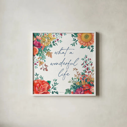 Floral Drama IV by Beth Grove. Shown in a crisp white glass frame for a clean and minimalist style. Available as an archival giclee rolled canvas, fine art paper, or poster print. SKU 80329a.