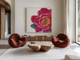 Floral Drama IX by Beth Grove. Shown as extra-large giant wall art in a modern living room. Available as an archival giclee rolled canvas, fine art paper, or poster print. SKU 80334a.