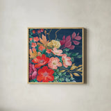 Floral Drama VI by Beth Grove. Shown in a natural wood glass frame for a timeless modern aesthetic. Available as an archival giclee rolled canvas, fine art paper, or poster print. SKU 80331a.