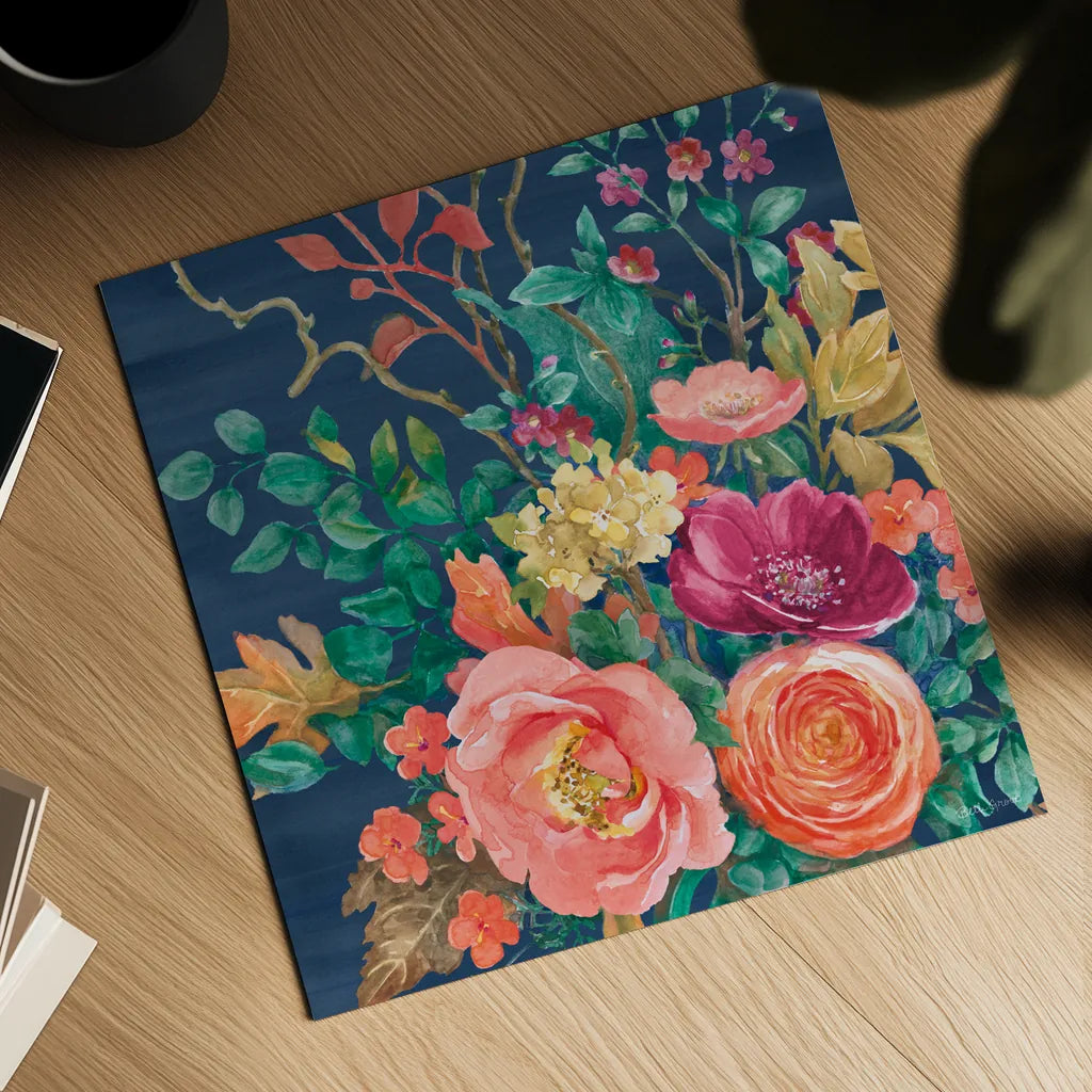 Floral Drama VII by Beth Grove. Shown as a detailed flat fine art print, highlighting archival giclee quality. Available as an archival giclee rolled canvas, fine art paper, or poster print. SKU 80332a.
