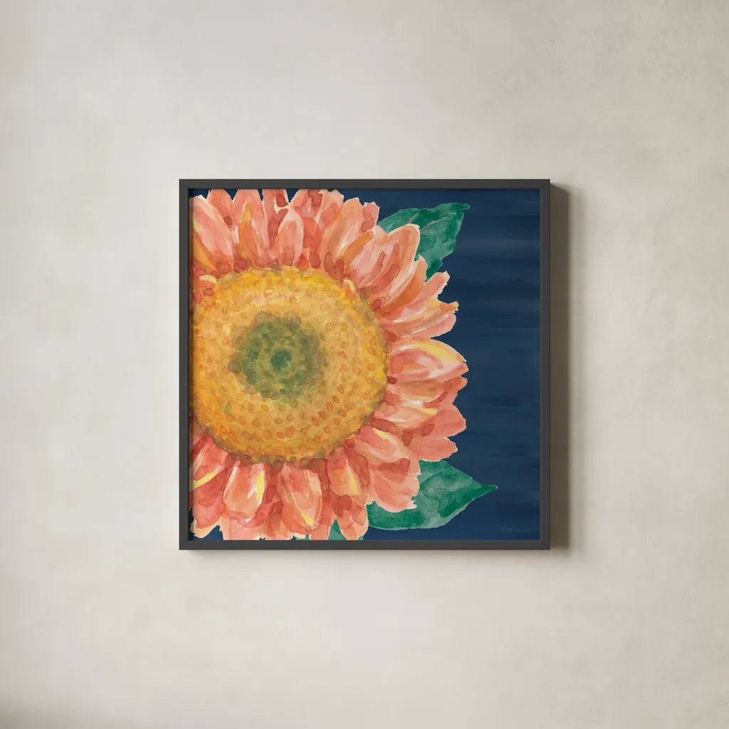 Floral Drama VIII by Beth Grove. Shown in a sleek black glass frame for a contemporary gallery look. Available as an archival giclee rolled canvas, fine art paper, or poster print. SKU 80333a.
