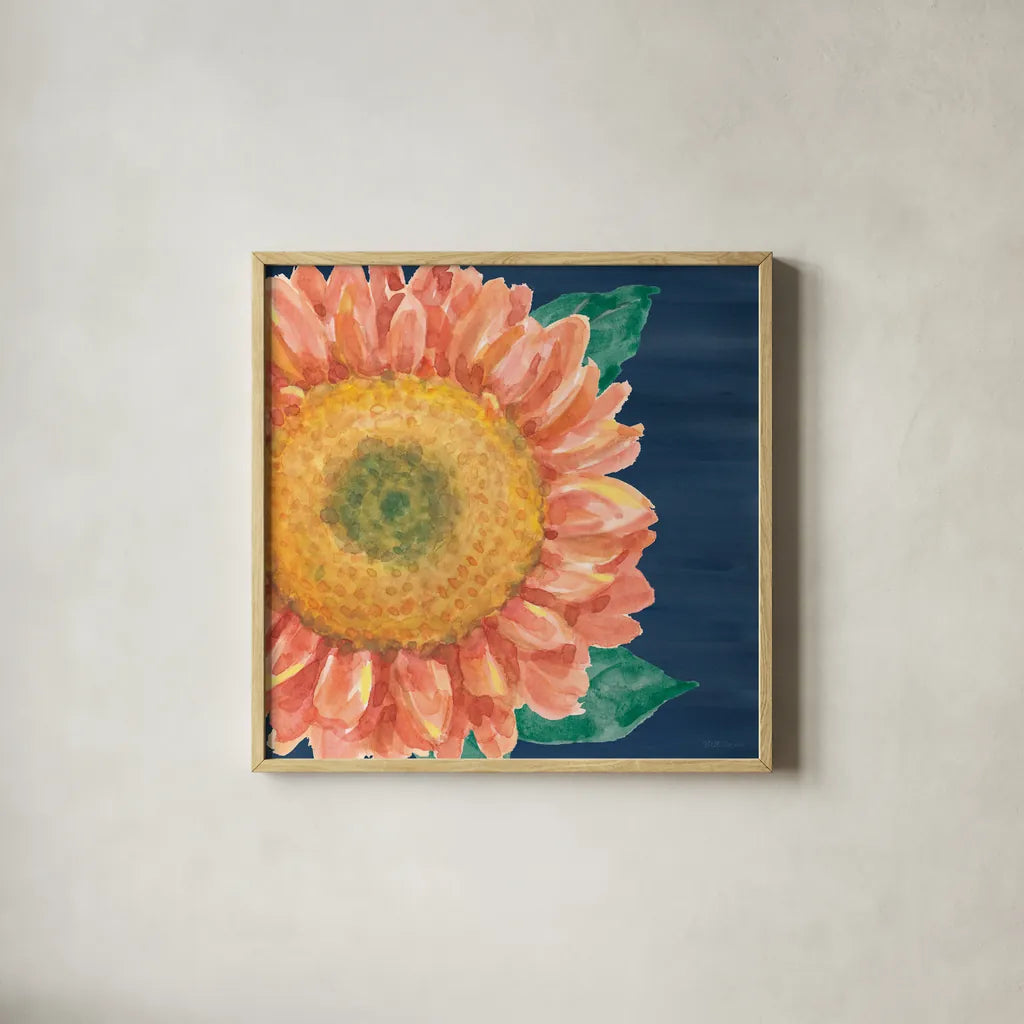Floral Drama VIII by Beth Grove. Shown in a natural wood glass frame for a timeless modern aesthetic. Available as an archival giclee rolled canvas, fine art paper, or poster print. SKU 80333a.