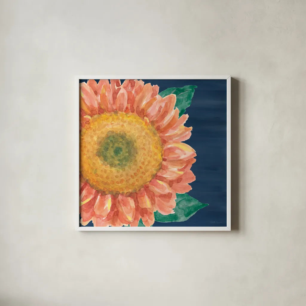 Floral Drama VIII by Beth Grove. Shown in a crisp white glass frame for a clean and minimalist style. Available as an archival giclee rolled canvas, fine art paper, or poster print. SKU 80333a.