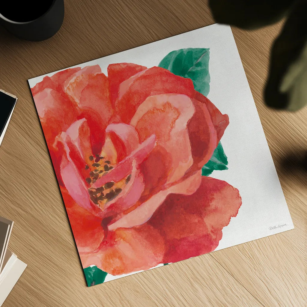 Floral Drama X by Beth Grove. Shown as a detailed flat fine art print, highlighting archival giclee quality. Available as an archival giclee rolled canvas, fine art paper, or poster print. SKU 80335a.