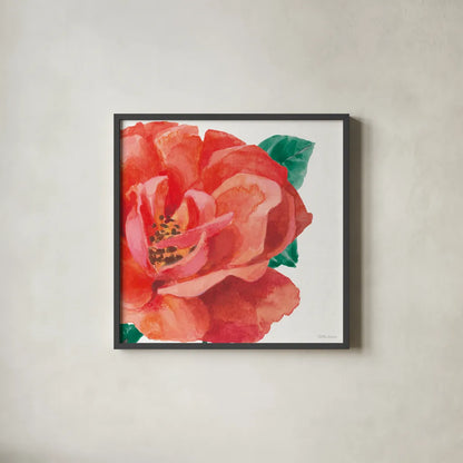 Floral Drama X by Beth Grove. Shown in a sleek black glass frame for a contemporary gallery look. Available as an archival giclee rolled canvas, fine art paper, or poster print. SKU 80335a.