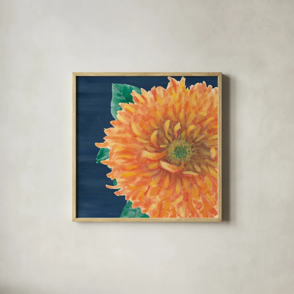 Floral Drama XI by Beth Grove. Shown in a natural wood glass frame for a timeless modern aesthetic. Available as an archival giclee rolled canvas, fine art paper, or poster print. SKU 80336a.