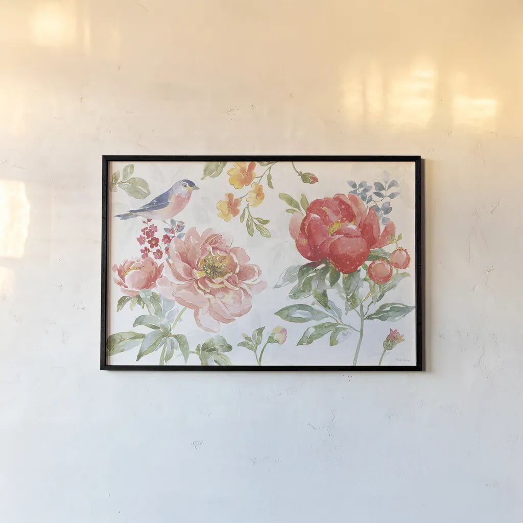 Floral Focus I by Beth Grove. shown as a paper print in a black flame. Available as a archival giclee rolled canvas, fine art paper, or poster print. SKU 62322i.