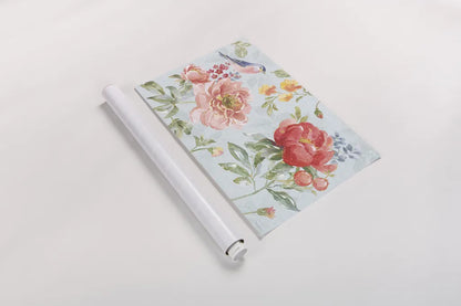 Floral Focus I Blue by Beth Grove. shown as a rolled paper print. Available as archival giclee rolled canvas, fine art paper, or poster print. SKU 62331i.