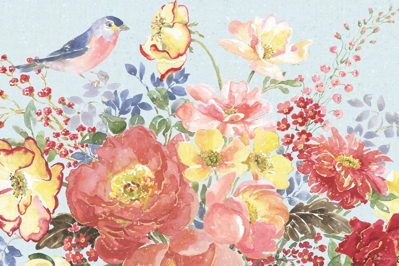 Floral Focus II Blue by Beth Grove. SKU 62332i. Archival Giclee Fine art print for wall decor.