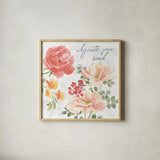 Floral Focus III by Beth Grove. Shown in a natural wood glass frame for a timeless modern aesthetic. Available as an archival giclee rolled canvas, fine art paper, or poster print. SKU 62324a.