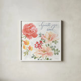 Floral Focus III by Beth Grove. Shown in a crisp white glass frame for a clean and minimalist style. Available as an archival giclee rolled canvas, fine art paper, or poster print. SKU 62324a.