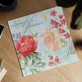 Floral Focus IV Blue by Beth Grove. Shown as a detailed flat fine art print, highlighting archival giclee quality. Available as an archival giclee rolled canvas, fine art paper, or poster print. SKU 62334a.