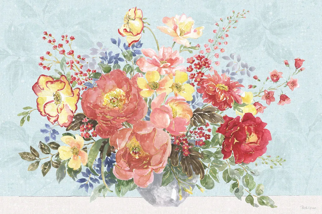 Floral Focus V Blue by Beth Grove. SKU 62335i. Archival Giclee Fine art print for wall decor.