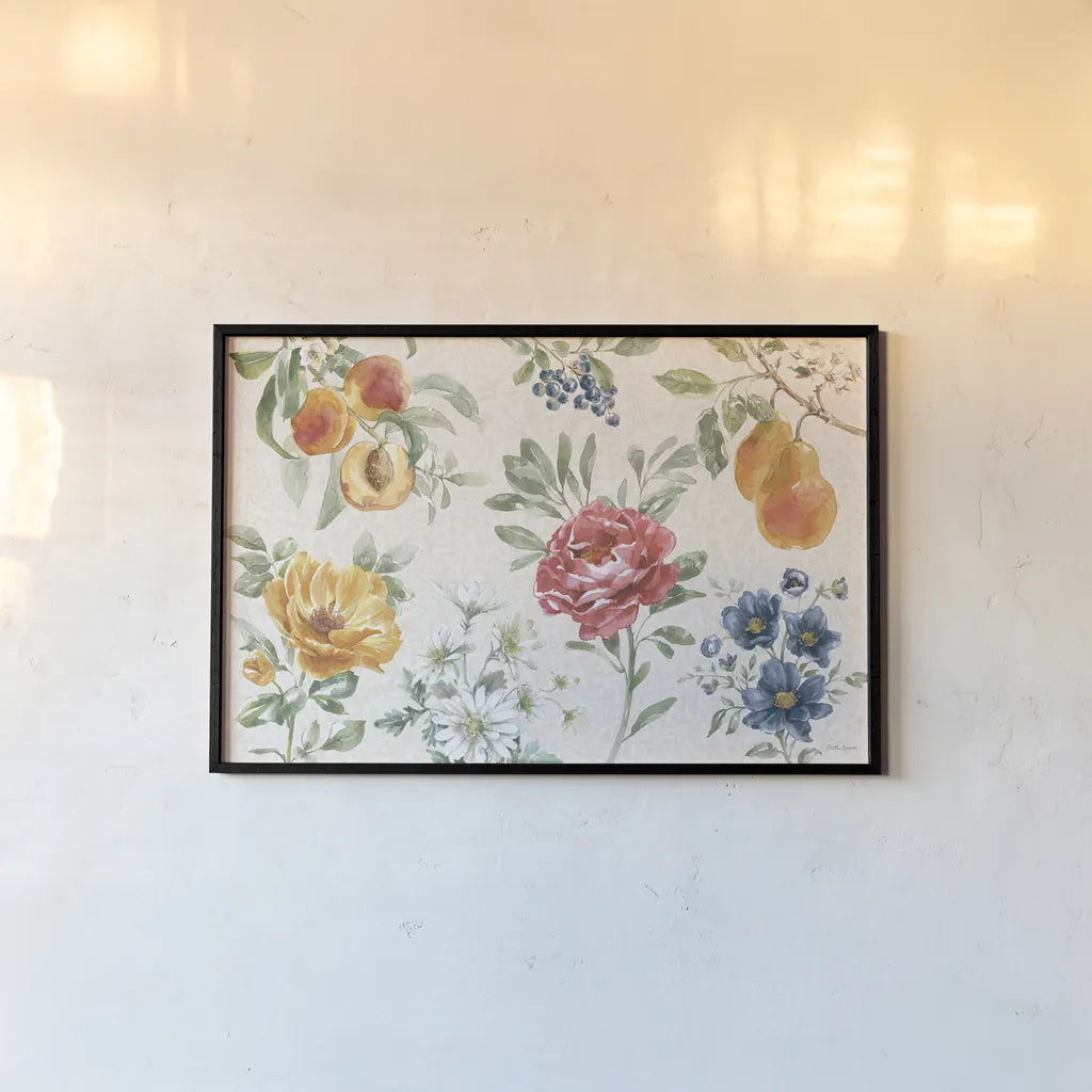 Floral Solitude I by Beth Grove. shown as a paper print in a black flame. Available as a archival giclee rolled canvas, fine art paper, or poster print. SKU 67777i.