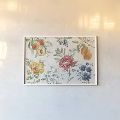 Floral Solitude I by Beth Grove. shown as a paper print in a white frame. Available as a archival giclee rolled canvas, fine art paper, or poster print. SKU 67777i.