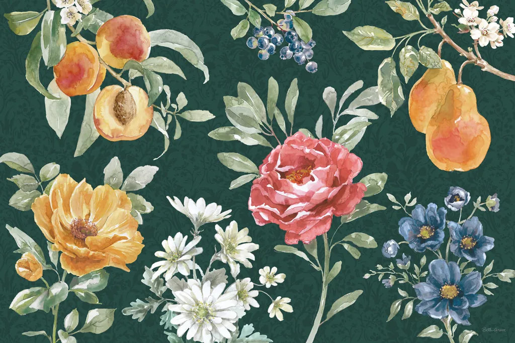 Floral Solitude I Dark by Beth Grove. SKU 67790i. Archival Giclee Fine art print for wall decor.