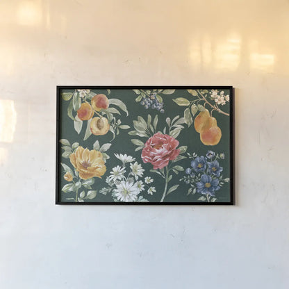 Floral Solitude I Dark by Beth Grove. shown as a paper print in a black flame. Available as a archival giclee rolled canvas, fine art paper, or poster print. SKU 67790i.
