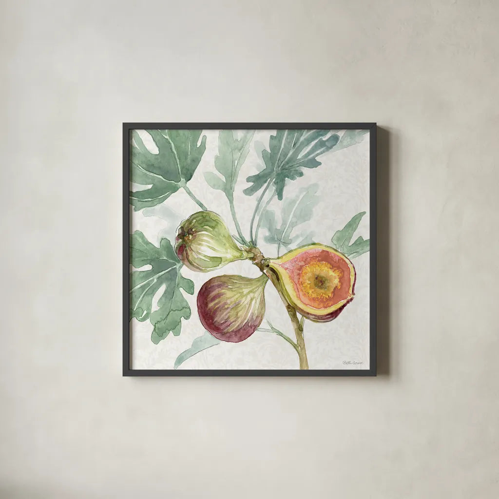 Floral Solitude IX by Beth Grove. Shown in a sleek black glass frame for a contemporary gallery look. Available as an archival giclee rolled canvas, fine art paper, or poster print. SKU 67785a.