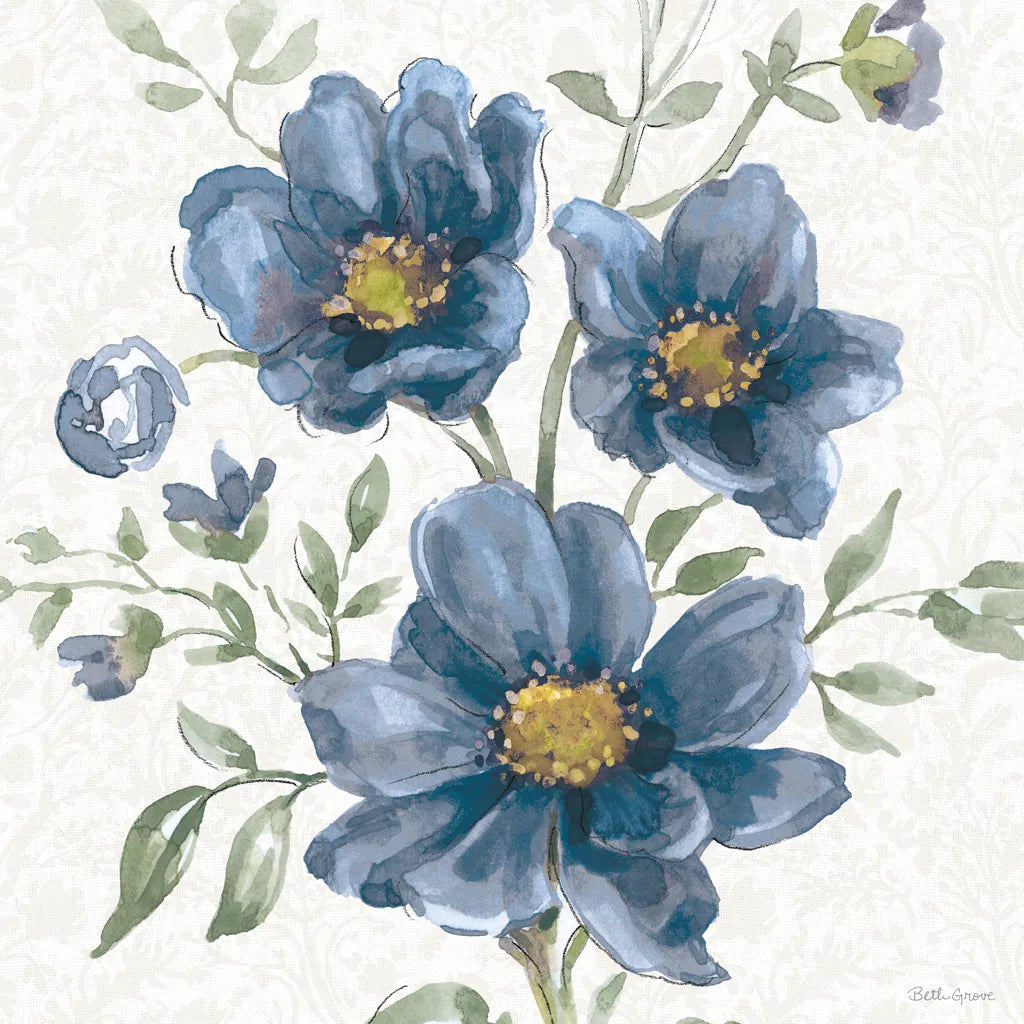 Floral Solitude VIII by Beth Grove. SKU 67784a. Archival Giclee Fine art print for wall decor.