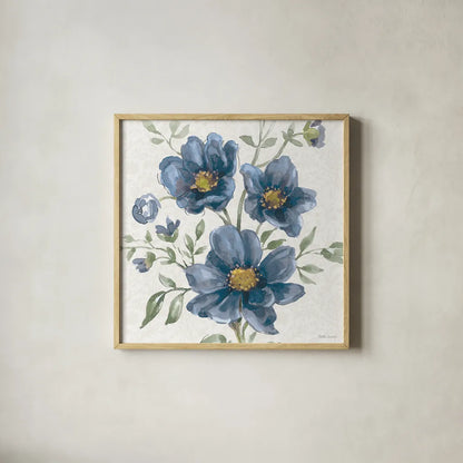 Floral Solitude VIII by Beth Grove. Shown in a natural wood glass frame for a timeless modern aesthetic. Available as an archival giclee rolled canvas, fine art paper, or poster print. SKU 67784a.