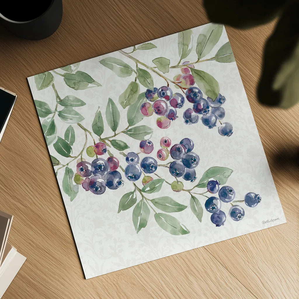Floral Solitude X by Beth Grove. Shown as a detailed flat fine art print, highlighting archival giclee quality. Available as an archival giclee rolled canvas, fine art paper, or poster print. SKU 67786a.