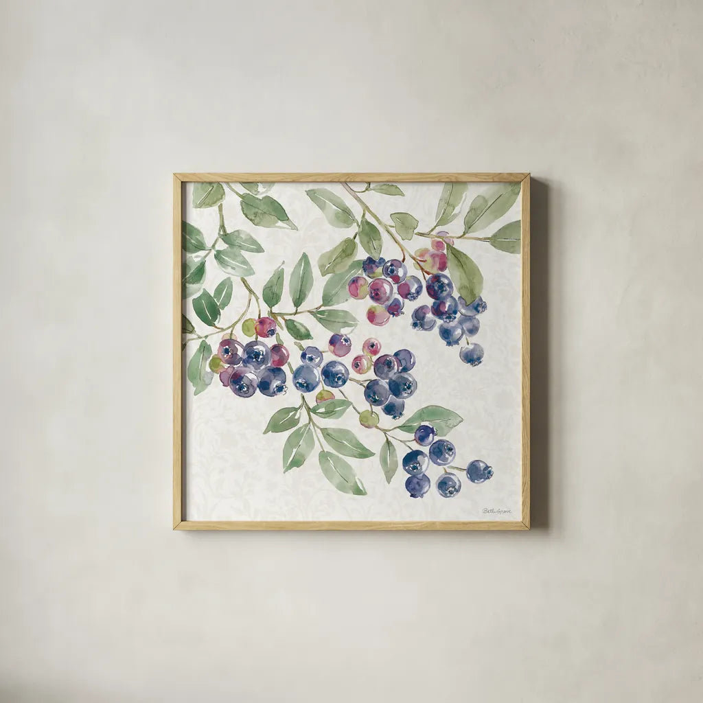 Floral Solitude X by Beth Grove. Shown in a natural wood glass frame for a timeless modern aesthetic. Available as an archival giclee rolled canvas, fine art paper, or poster print. SKU 67786a.