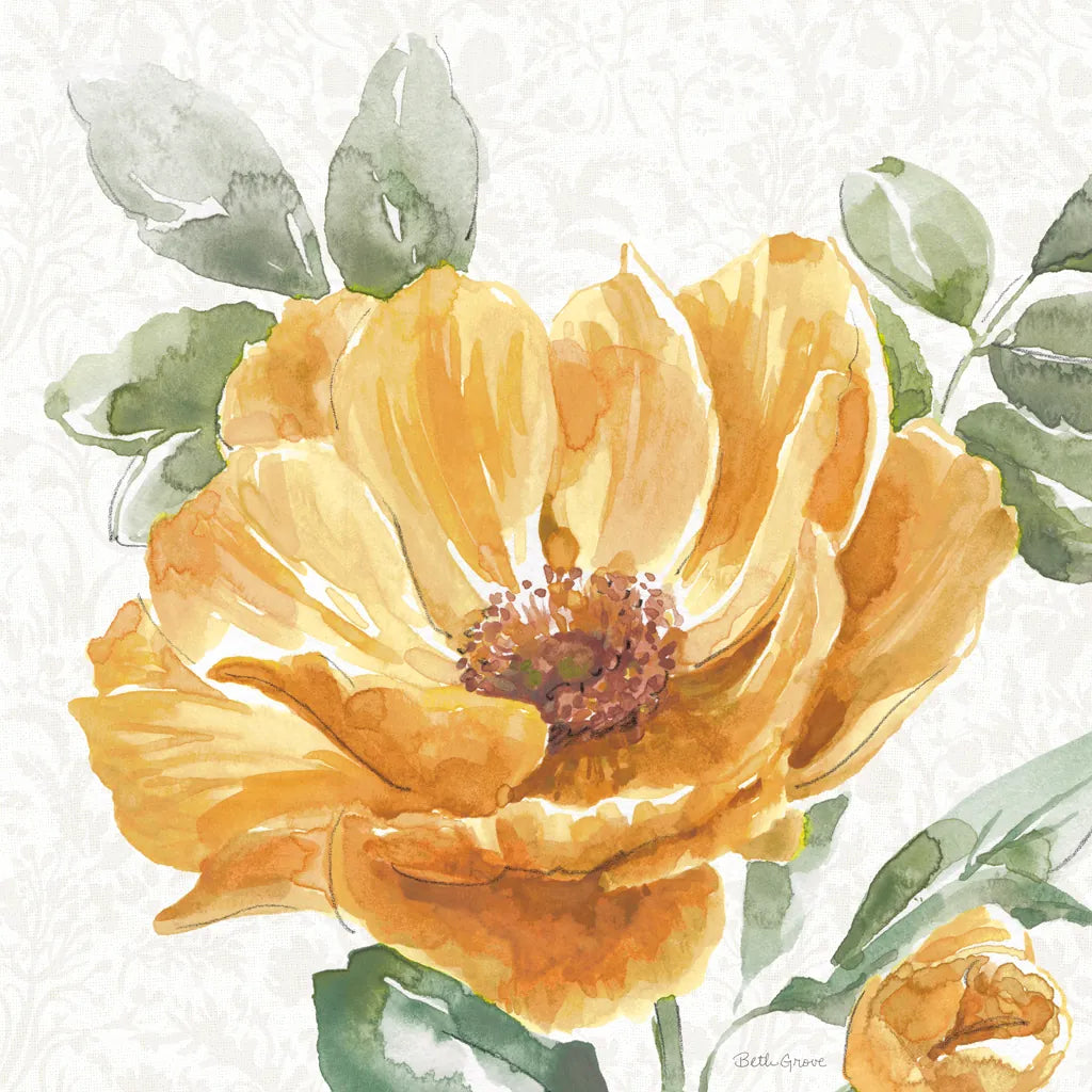 Floral Solitude XI by Beth Grove. SKU 67787a. Archival Giclee Fine art print for wall decor.