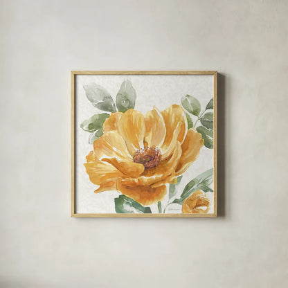 Floral Solitude XI by Beth Grove. Shown in a natural wood glass frame for a timeless modern aesthetic. Available as an archival giclee rolled canvas, fine art paper, or poster print. SKU 67787a.