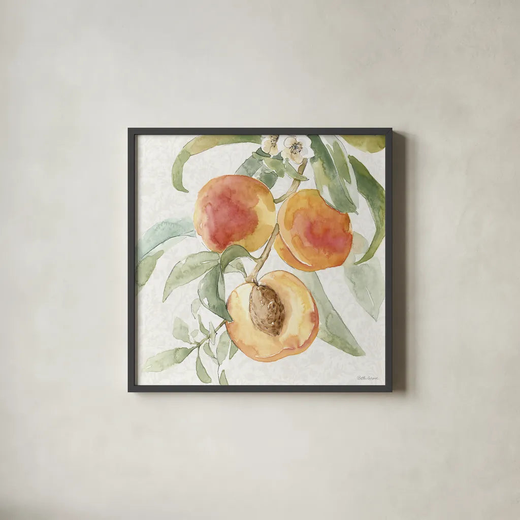 Floral Solitude XIII by Beth Grove. Shown in a sleek black glass frame for a contemporary gallery look. Available as an archival giclee rolled canvas, fine art paper, or poster print. SKU 67789a.