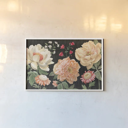 Flower Show I by Beth Grove. shown as a paper print in a white frame. Available as a archival giclee rolled canvas, fine art paper, or poster print. SKU 87006i.
