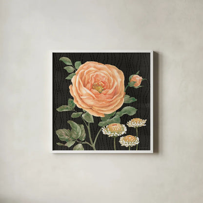 Flower Show II by Beth Grove. Shown in a crisp white glass frame for a clean and minimalist style. Available as an archival giclee rolled canvas, fine art paper, or poster print. SKU 87007a.