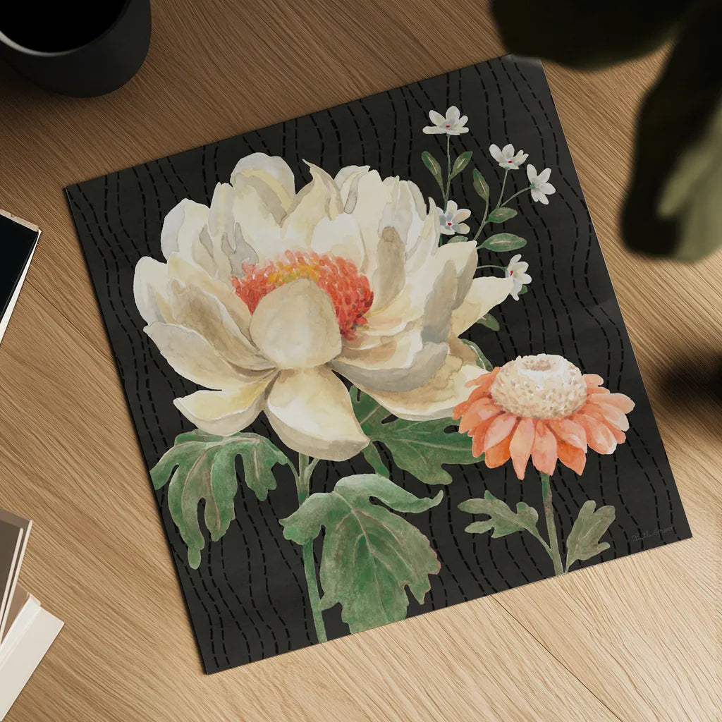 Flower Show IV by Beth Grove. Shown as a detailed flat fine art print, highlighting archival giclee quality. Available as an archival giclee rolled canvas, fine art paper, or poster print. SKU 87009a.