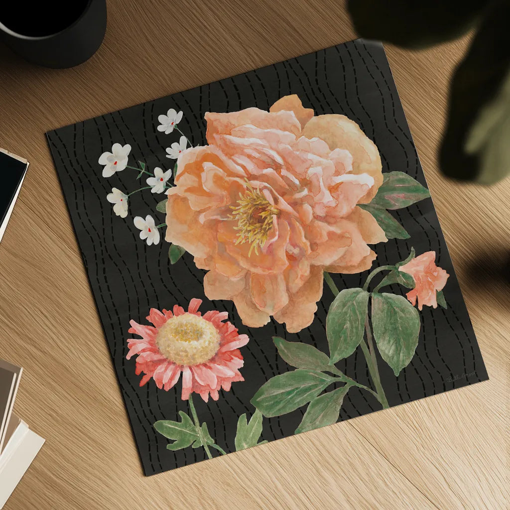 Flower Show V by Beth Grove. Shown as a detailed flat fine art print, highlighting archival giclee quality. Available as an archival giclee rolled canvas, fine art paper, or poster print. SKU 87010a.