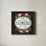 Flower Show VI by Beth Grove. Shown in a sleek black glass frame for a contemporary gallery look. Available as an archival giclee rolled canvas, fine art paper, or poster print. SKU 87011a.