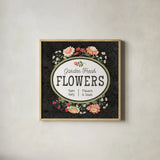 Flower Show VI by Beth Grove. Shown in a natural wood glass frame for a timeless modern aesthetic. Available as an archival giclee rolled canvas, fine art paper, or poster print. SKU 87011a.