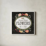 Flower Show VI by Beth Grove. Shown in a crisp white glass frame for a clean and minimalist style. Available as an archival giclee rolled canvas, fine art paper, or poster print. SKU 87011a.