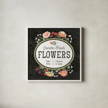 Flower Show VI by Beth Grove. Shown in a crisp white glass frame for a clean and minimalist style. Available as an archival giclee rolled canvas, fine art paper, or poster print. SKU 87011a.