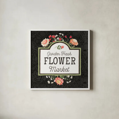 Flower Show VII by Beth Grove. Shown in a crisp white glass frame for a clean and minimalist style. Available as an archival giclee rolled canvas, fine art paper, or poster print. SKU 87012a.