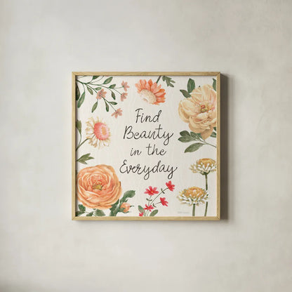 Flower Show VIII by Beth Grove. Shown in a natural wood glass frame for a timeless modern aesthetic. Available as an archival giclee rolled canvas, fine art paper, or poster print. SKU 87013a.