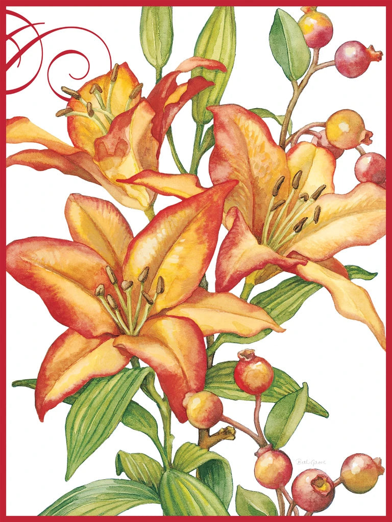 Flowers and Berries Lillies by Beth Grove