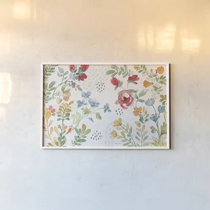 Fluid Petals I by Beth Grove. shown as a paper print in a white frame. Available as a archival giclee rolled canvas, fine art paper, or poster print. SKU 89728i.