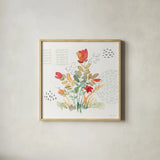 Fluid Petals III by Beth Grove. Shown in a natural wood glass frame for a timeless modern aesthetic. Available as an archival giclee rolled canvas, fine art paper, or poster print. SKU 89730a.