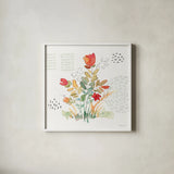 Fluid Petals III by Beth Grove. Shown in a crisp white glass frame for a clean and minimalist style. Available as an archival giclee rolled canvas, fine art paper, or poster print. SKU 89730a.