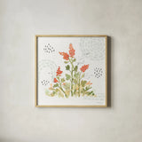 Fluid Petals IV by Beth Grove. Shown in a natural wood glass frame for a timeless modern aesthetic. Available as an archival giclee rolled canvas, fine art paper, or poster print. SKU 89731a.
