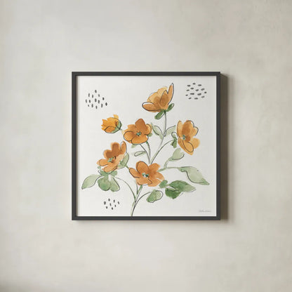 Fluid Petals IX by Beth Grove. Shown in a sleek black glass frame for a contemporary gallery look. Available as an archival giclee rolled canvas, fine art paper, or poster print. SKU 89736a.